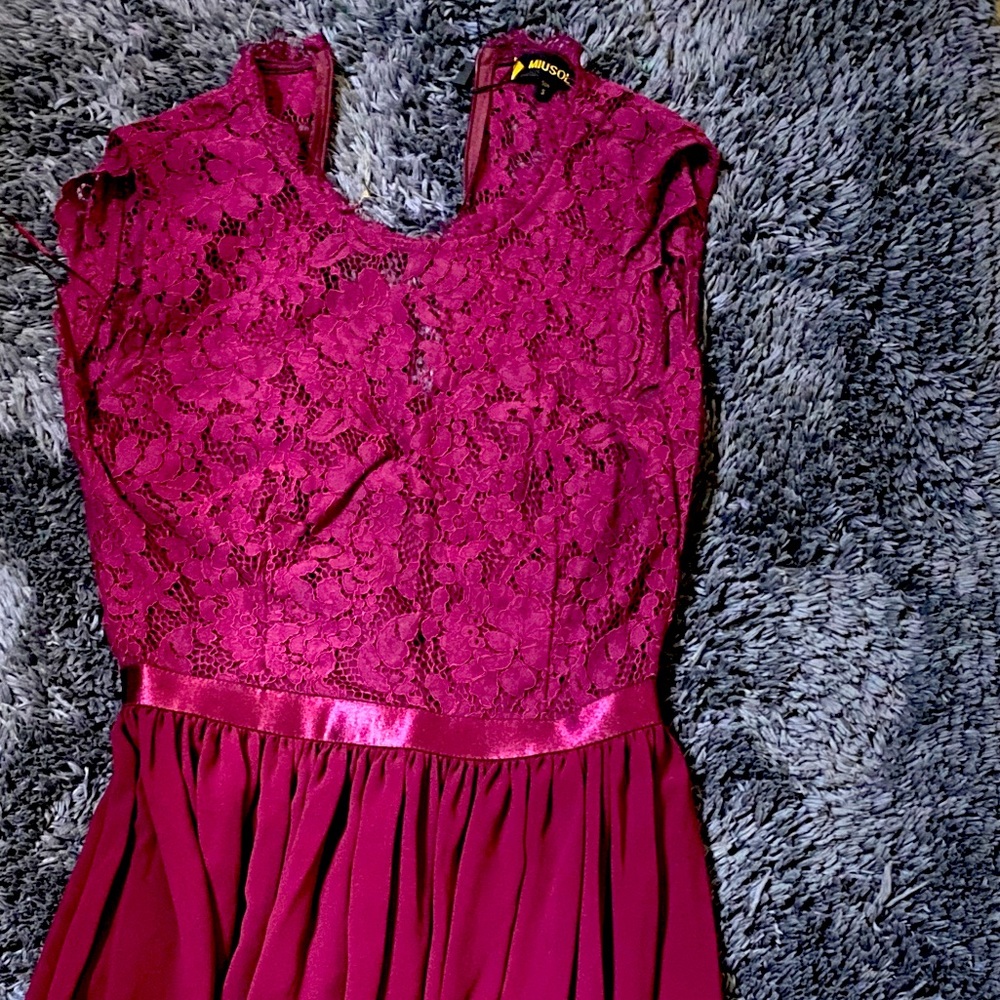 XS Burgandy Engagement Photoshoot Maxi Dress